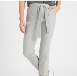 Banana Republic Light Gray Cropped Tie-Waist Pants